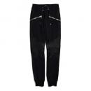 LEATHER AND COTTON-JERSEY SWEATPANTS