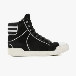 TWO-TONE COTTON-CANVAS HIGH-TOP SNEAKERS