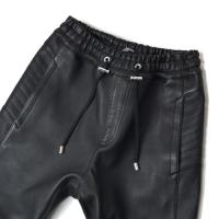 SLIM-FIT LEATHER SWEATPANTS