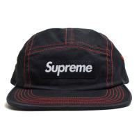 Contrast Stitch Camp Cap Black