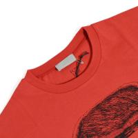 BLACK BLOCK PRINT RED COTTON