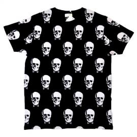 BLACK AND WHITE SKULL T-SHIRT