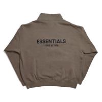 ESSENTIALS MOCKNECK HALF ZIP - TAUPE