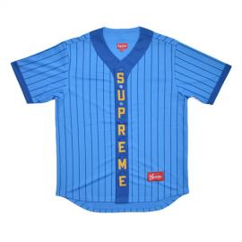 Vertical Logo Baseball Jersey Blue