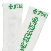 OLD ENGLISH SOCKS - WHITE/GREEN