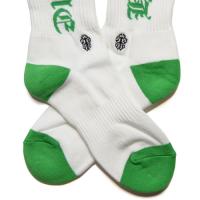 OLD ENGLISH SOCKS - WHITE/GREEN