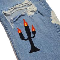 VIRGIL ABLOH “MESSAGE IN A TEAR” EMBROIDERED JEANS