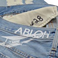 VIRGIL ABLOH “MESSAGE IN A TEAR” EMBROIDERED JEANS