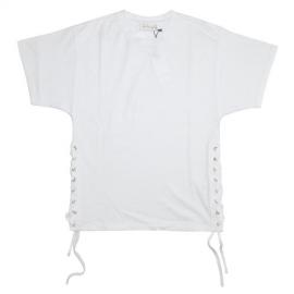 LONG LINE T-SHIRT WITH LASE UP SIDE