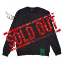 Washed sweater with R patch